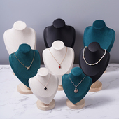 高档实木人像模特首饰架项链展示架柜台珠宝展示道具饰品架摆摊架