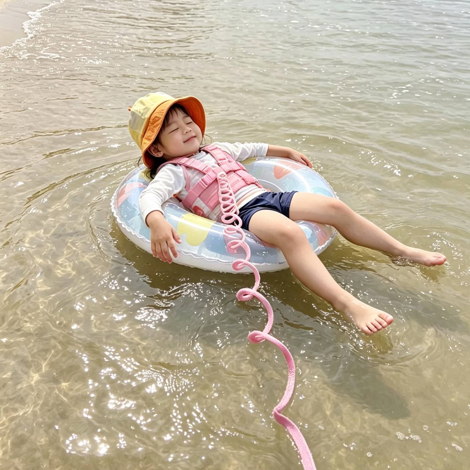 儿童海边安全绳沙滩防丢绳游泳牵引绳宝宝防走丢手环背带遛娃神器