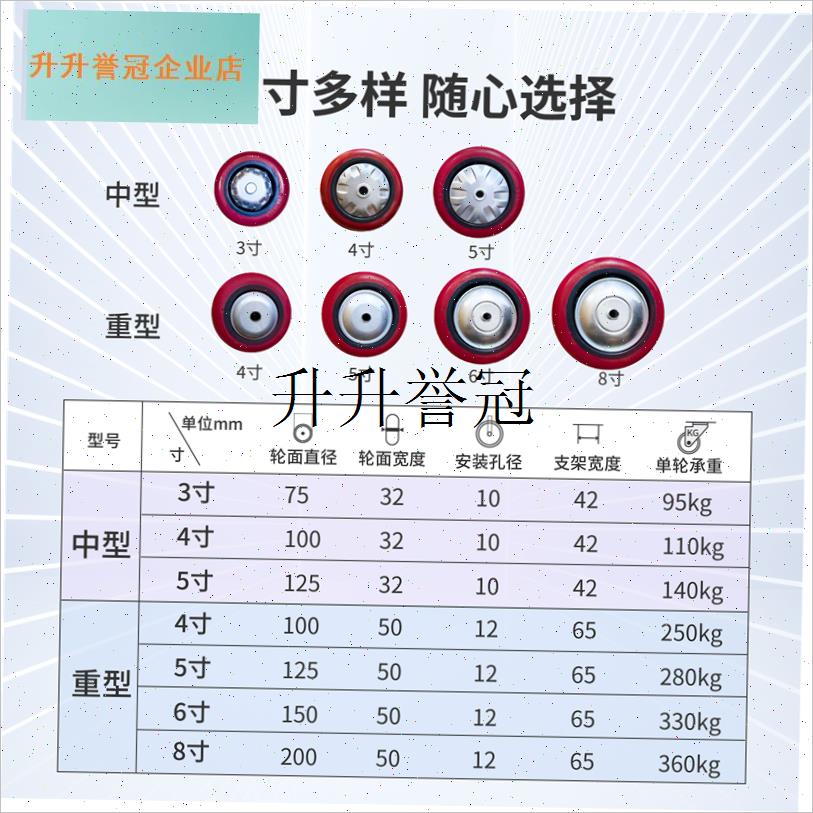 3寸4寸5寸6寸8寸静音轮片重型万向轮单R轮配件推车轴承轮子,