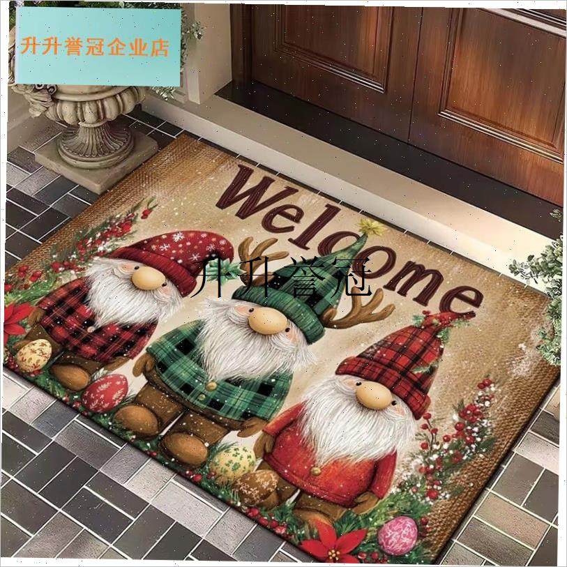 新款跨境b圣诞节地毯玄关脚垫室内装饰客厅圣诞老人地垫红色玄关,,居家布艺,入户地垫,淘宝优惠券,粉丝福利购,淘宝优惠卷