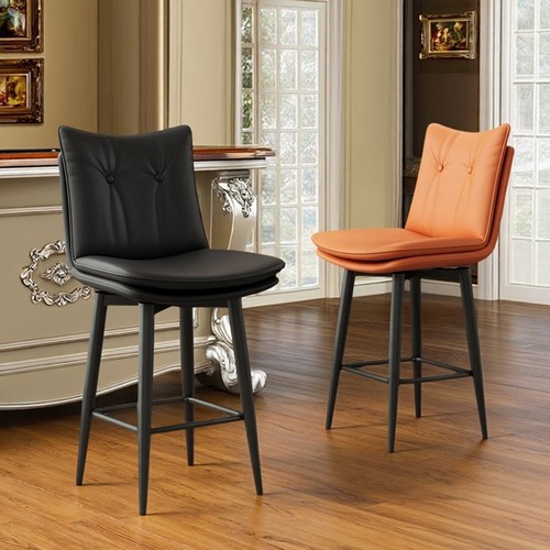 铁艺高脚吧台椅可旋转靠背椅