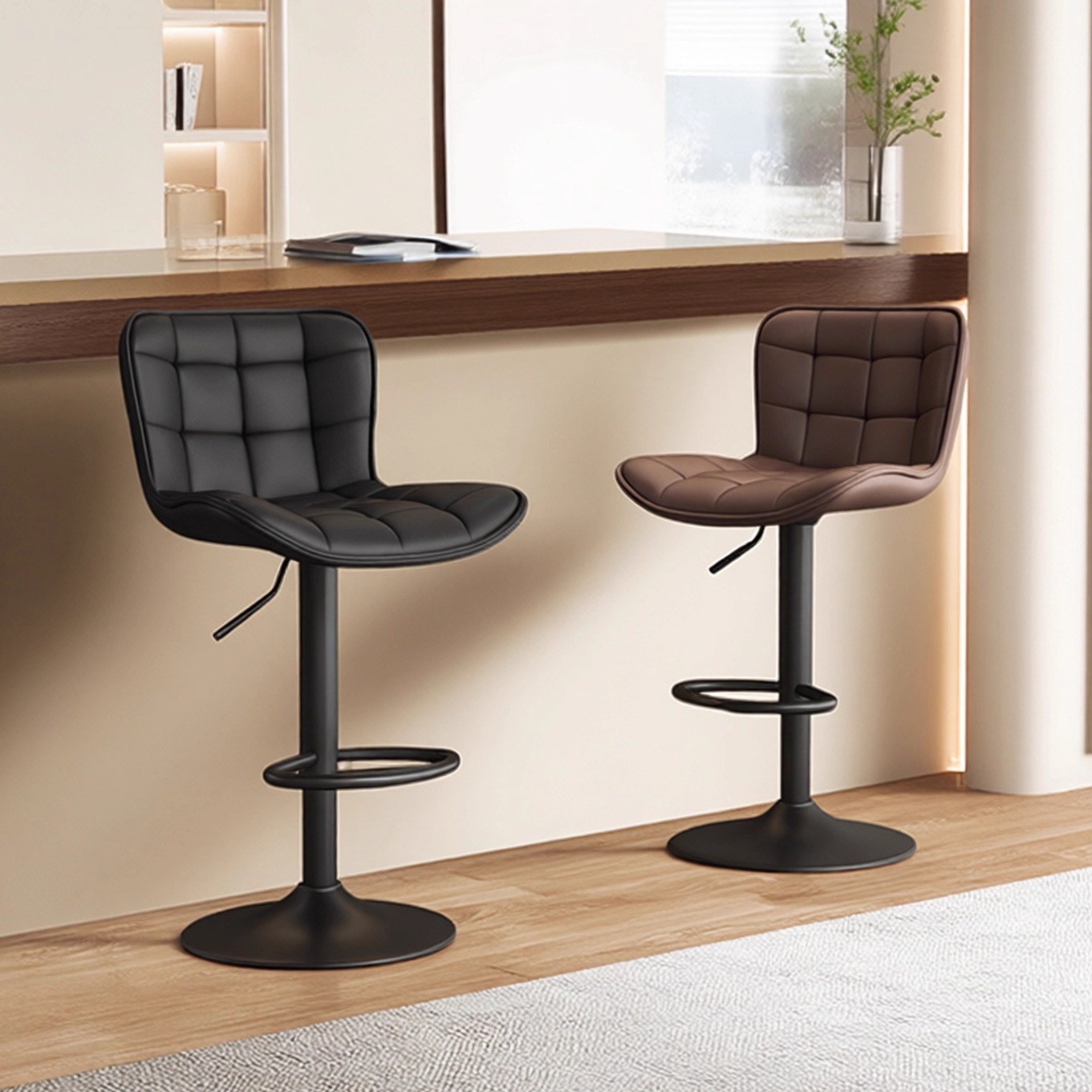 迈扬迪设计师吧台椅舒适升降椅久坐高级感轻奢高脚凳家用岛台餐椅