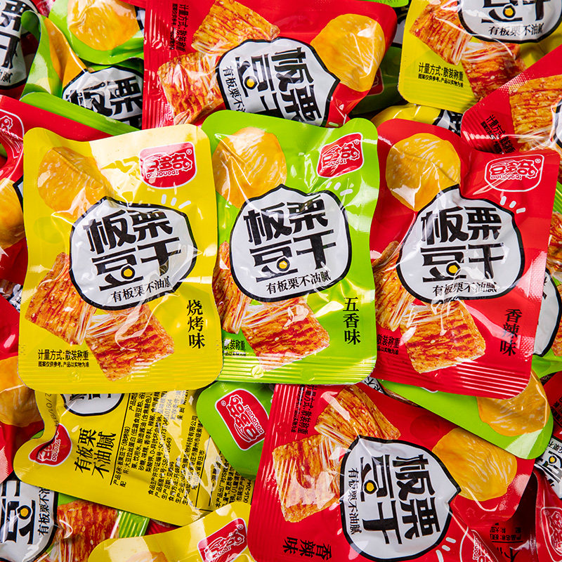 豆多奇板栗豆干卤味小吃豆腐干独立小包装即食休闲年货辣味小零食