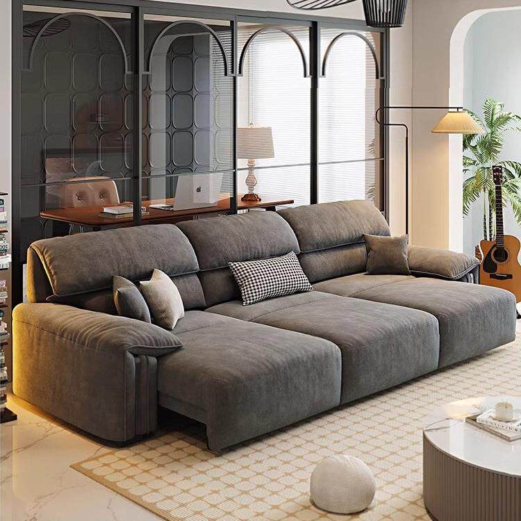 猫抓布电动多功能沙发客厅2026新款可伸缩调节布艺沙发床一体两用