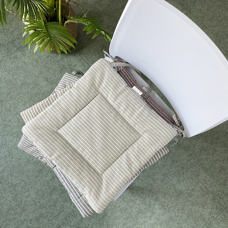 简约棉麻坐垫防滑四季