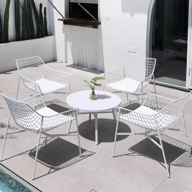 户外桌椅庭院商业街北欧藤椅别墅室外家具露台藤编民宿餐桌椅组合