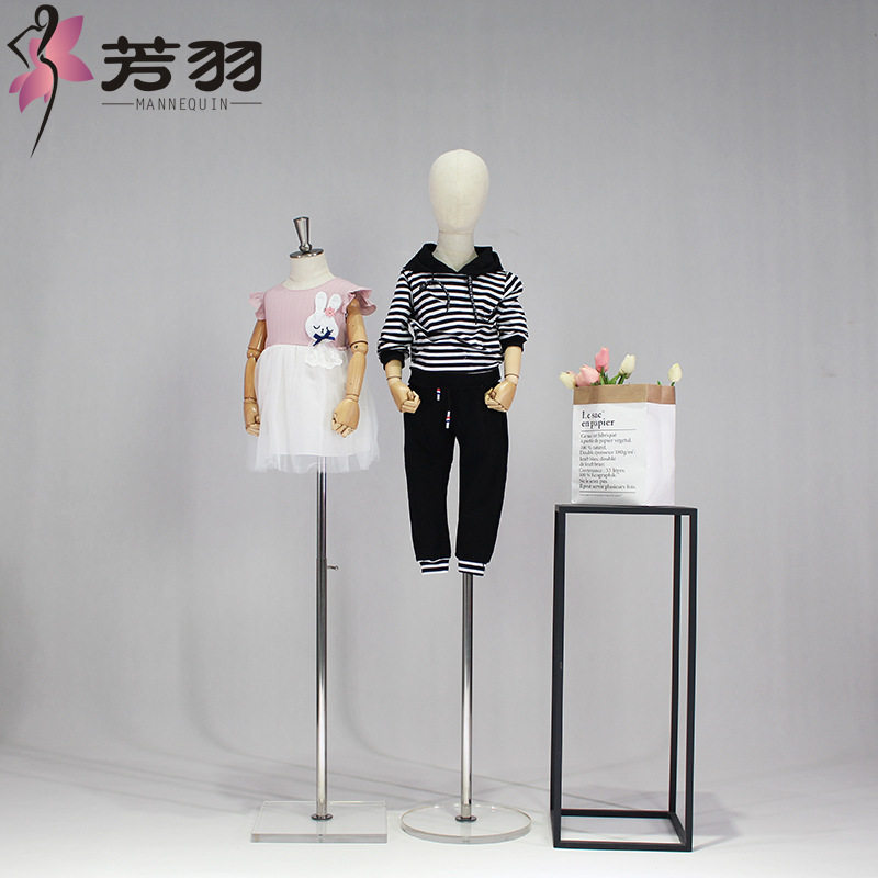 童装店儿童模特带头带手道具半身展示架拍照拍摄亚克力小假人