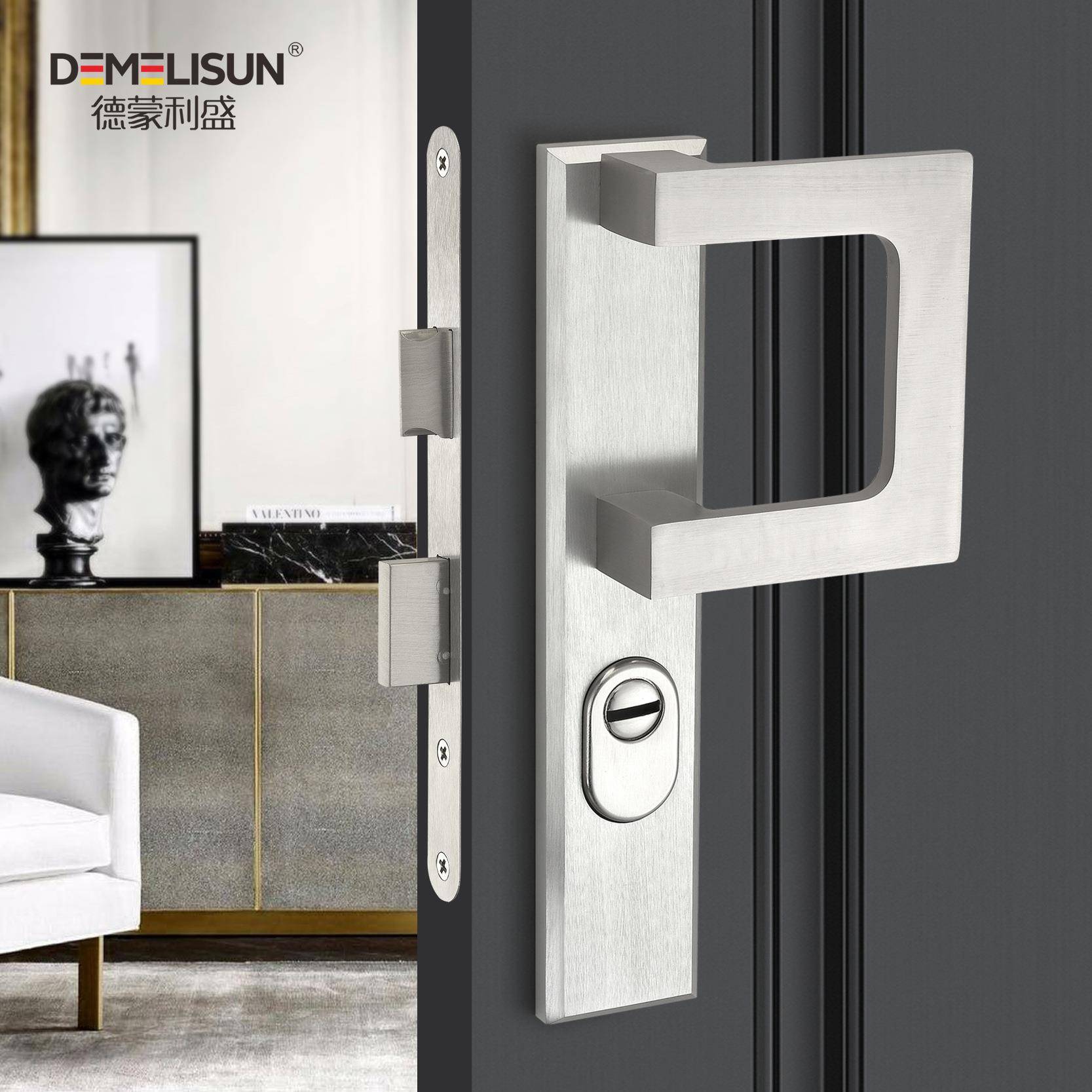 丽旺室内门锁卧室木门把手锁欧洲防盗防撬通用型静音机械门锁