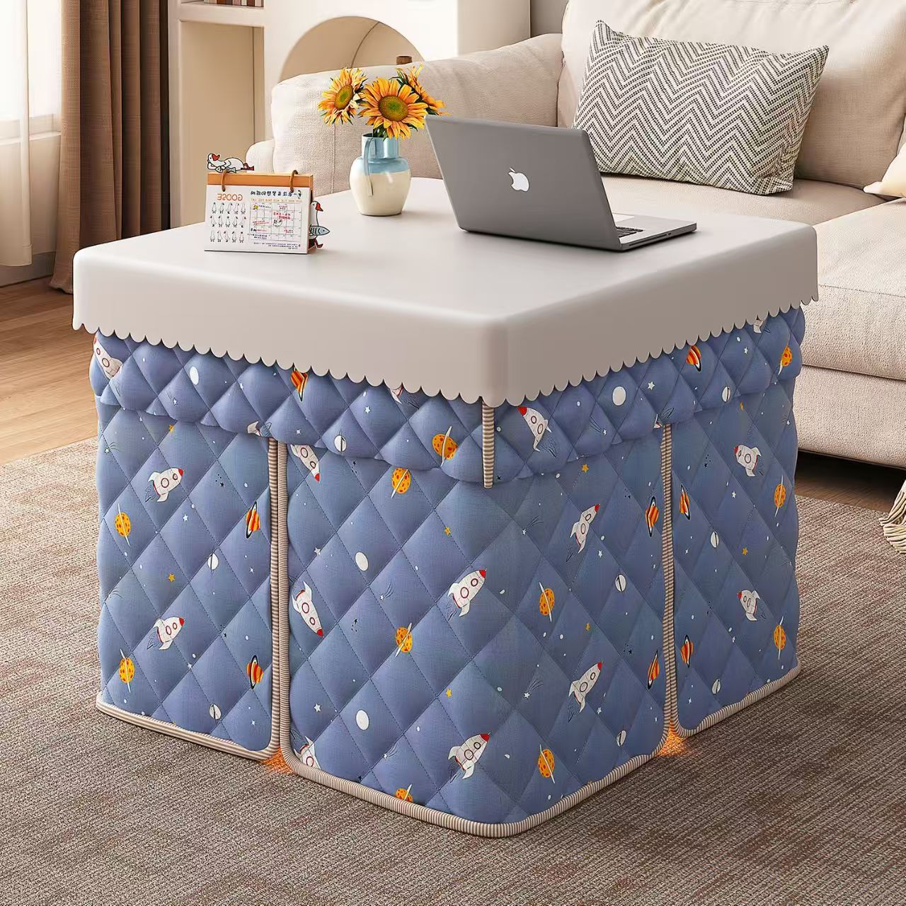 烤火桌子家用2025新款湖南烤火架取暖桌烤火炉桌子一体可折叠方桌