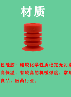 派亚博款多层红色波纹真空吸盘BL-30/40-5软包包装开袋食品用吸嘴