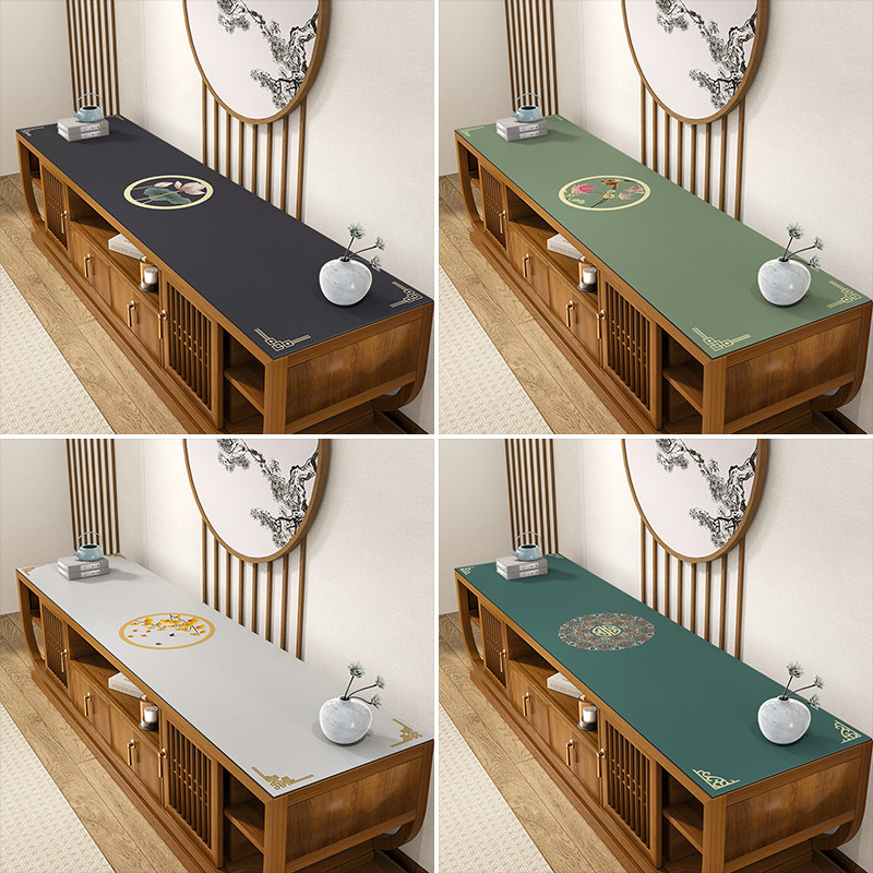新中式桌布电视柜台面保护垫餐边柜桌垫防水防油免洗玄关鞋柜垫子,居家布艺,桌布,淘宝优惠券,粉丝福利购,淘宝优惠卷