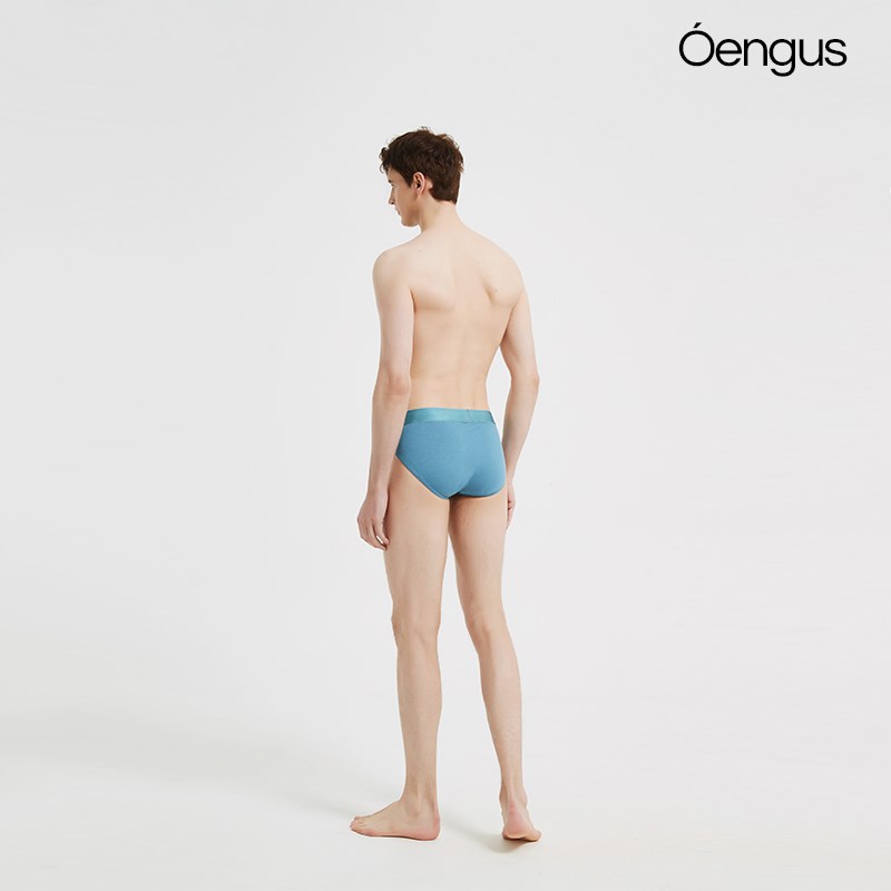 Oengus竹炭纤维蓝色男士三角裤男性感简约竹纤维内裤男抗菌透气