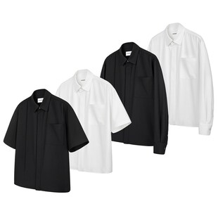 DESERTO 抗皱TR混纺解构基础天然贝母扣衬衫男装衬衫