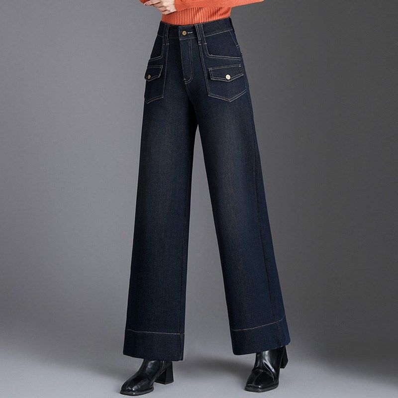 妈妈牛仔裤女春秋高腰阔腿裤时尚大码垂感宽松直筒中年女士长裤子,女装/女士精品,牛仔裤,淘宝优惠券,粉丝福利购,淘宝优惠卷