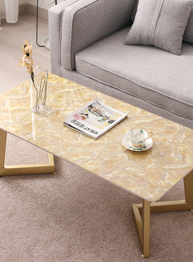 黄色桌布餐桌垫塑料仿大理石纹桌面垫茶几布客厅防水pvc防油免洗