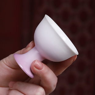 戴玉堂陶瓷酒杯高脚供杯关公财神小号贡杯家用敬茶杯净水杯供水杯