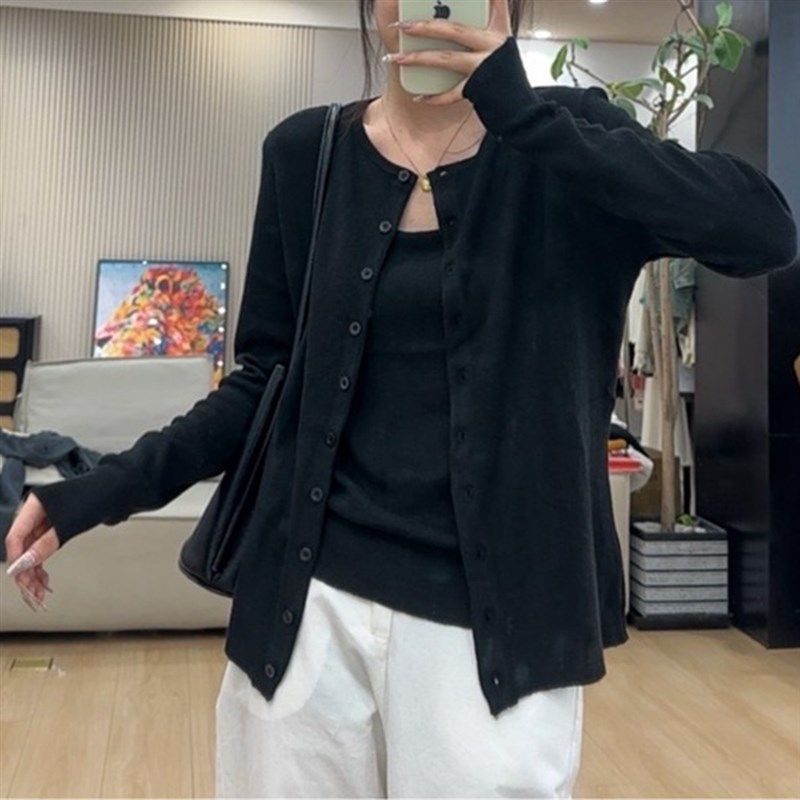 大码女装2024秋季新款胖妹妹设计感时尚显瘦针织开衫背心两件套装