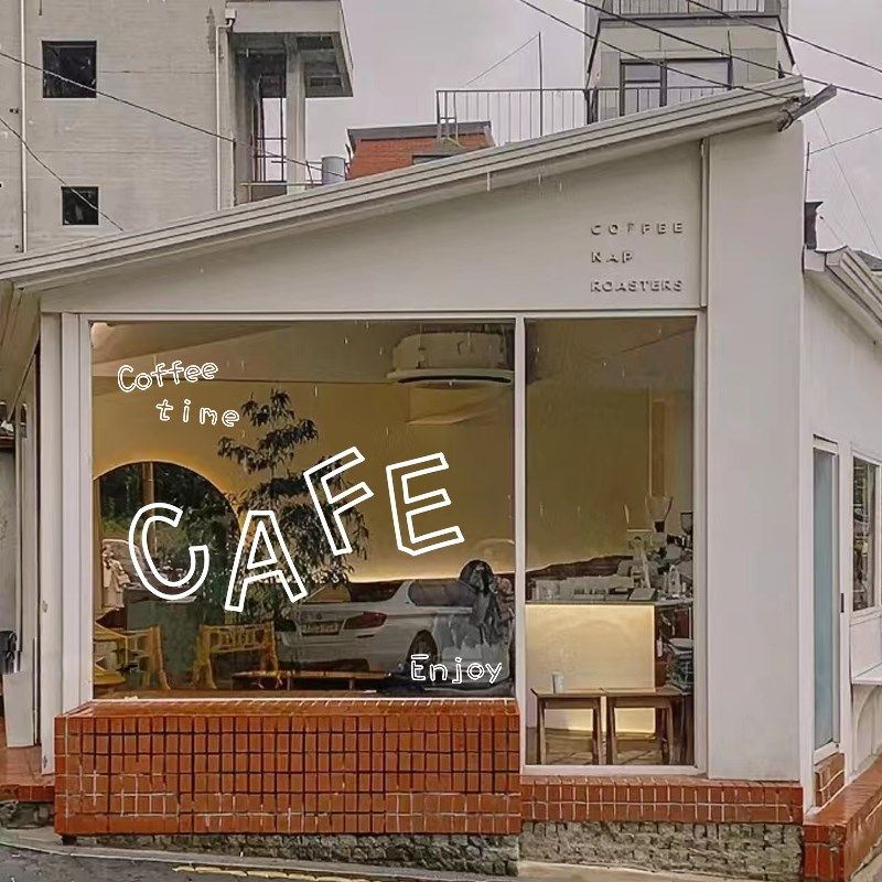 橱窗贴纸玻璃门贴咖啡店奶茶店网红店门装饰大尺寸英文墙贴玻璃贴,家居饰品,门贴,淘宝优惠券,粉丝福利购,淘宝优惠卷