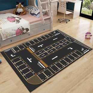 益智儿童爬行地毯城市交通跑道地图游戏玩具毯马路轨道停车场地垫