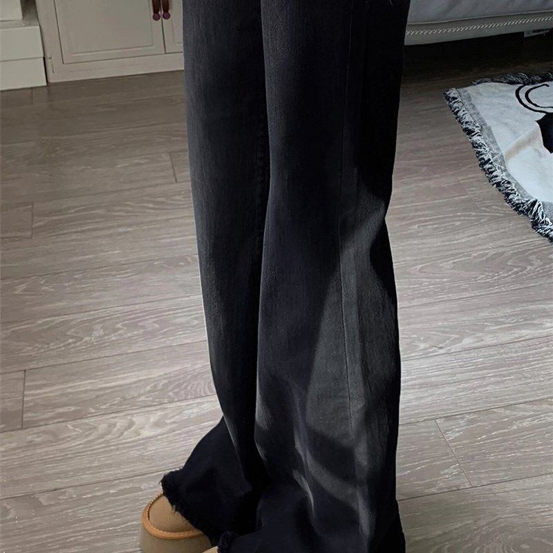 黑色微喇毛边牛仔裤女夏季新款胖妹妹mm高腰弹力显瘦梨形身材裤子,女装/女士精品,大码裤装,淘宝优惠券,粉丝福利购,淘宝优惠卷