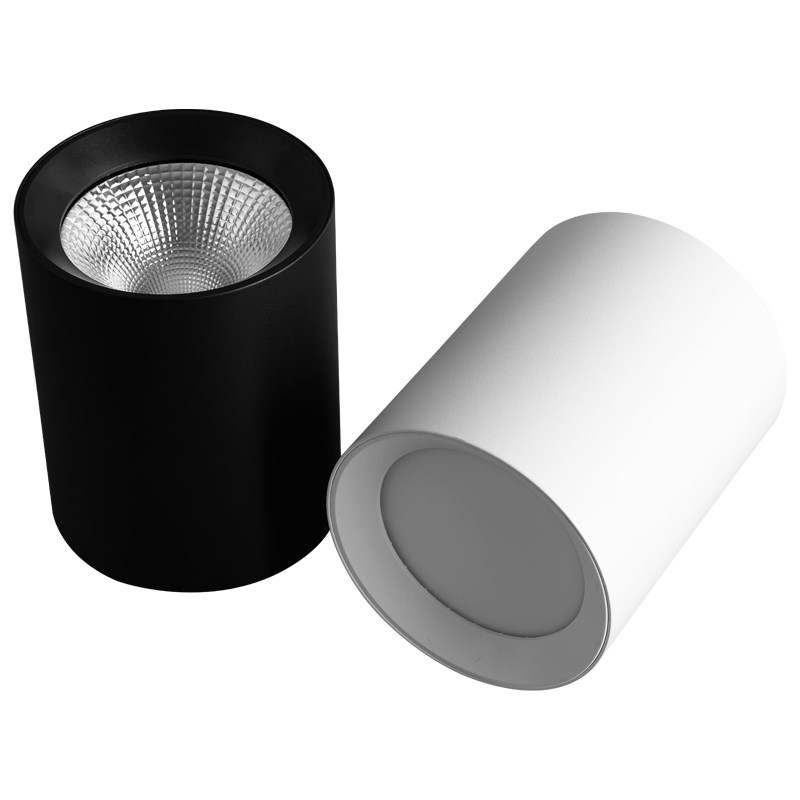 明装射灯吸顶式免开孔cob天花灯商用办公过道工装吊线灯吊装筒灯