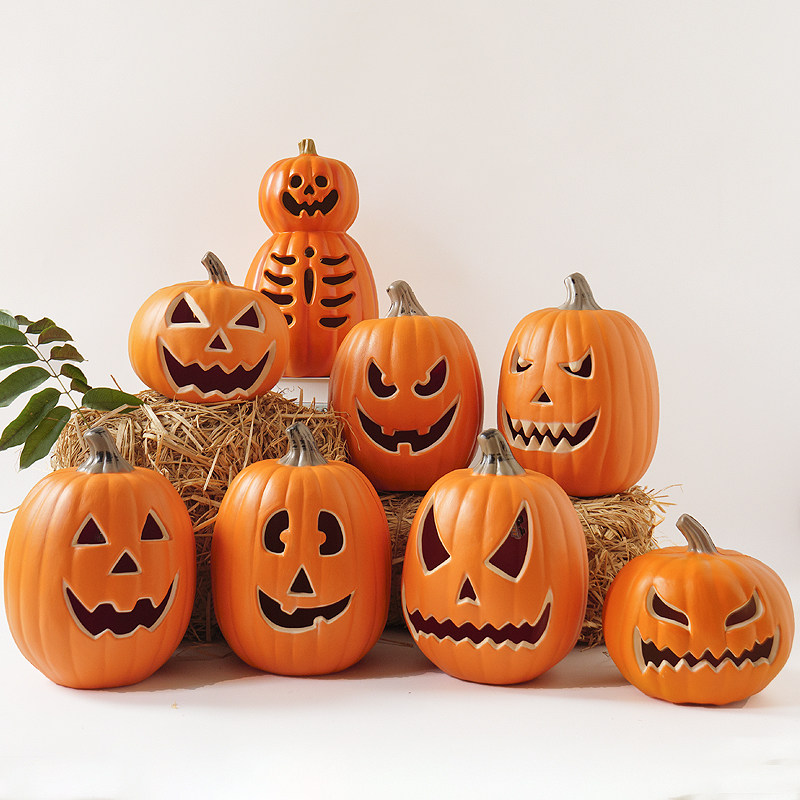 新品万圣节南瓜灯大o号户外装饰发光摆设幼儿园美陈酒吧装扮氛围