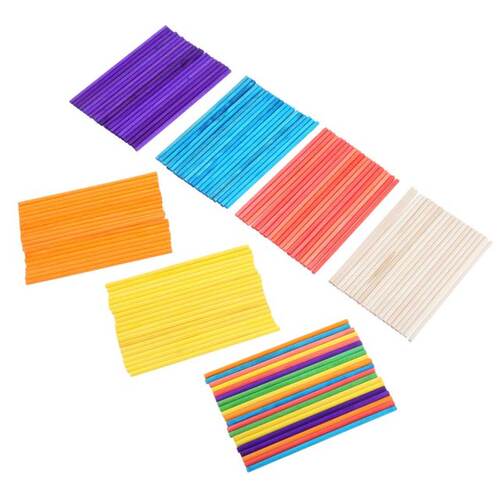 新品20Pcs Counting Sticks Round Wooden Rods FooSd Ice Lollie