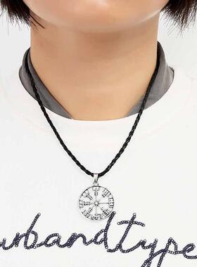 极速Vintage Viking Necklace OdinC Symbol Rune Amulet Ally Ch