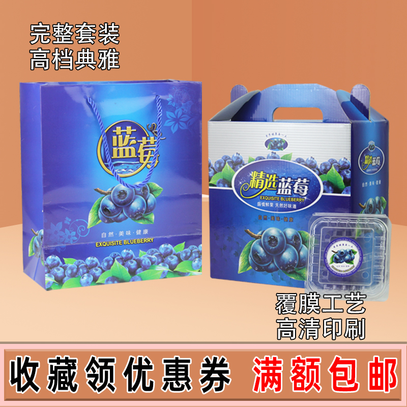 极速蓝莓礼盒包g装盒托盘盒子125克塑料盒2 3斤套装包装箱纸箱箱
