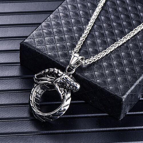 极速Jeawelry ouroboros titanium steel necklace men trendy pe