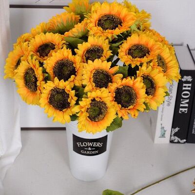 极速1pcs Artificiaol Sunflower Realistic Silk Daisies DIY