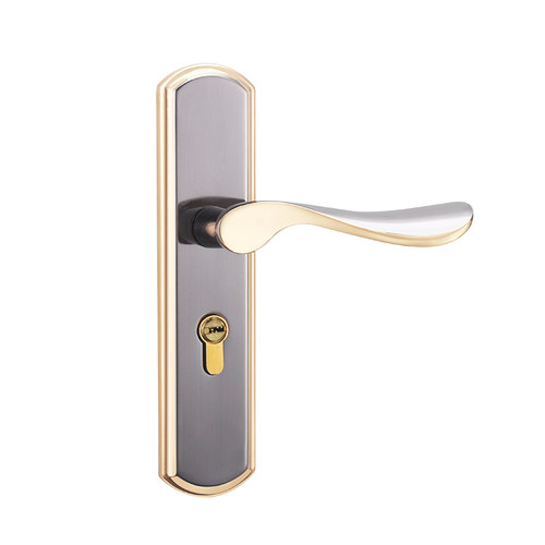 极速门把手安全锁卧室门锁室内家用通用J型房门木门锁具金色免改