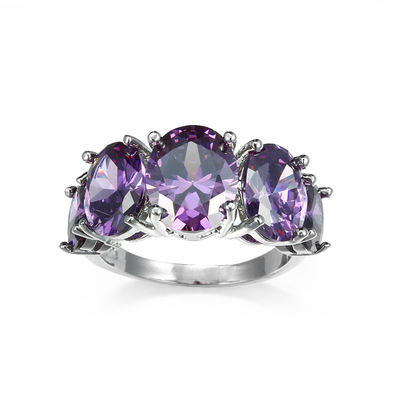 极速Fashion Jewelry Elegant Purple DenimK Zircon Engagement