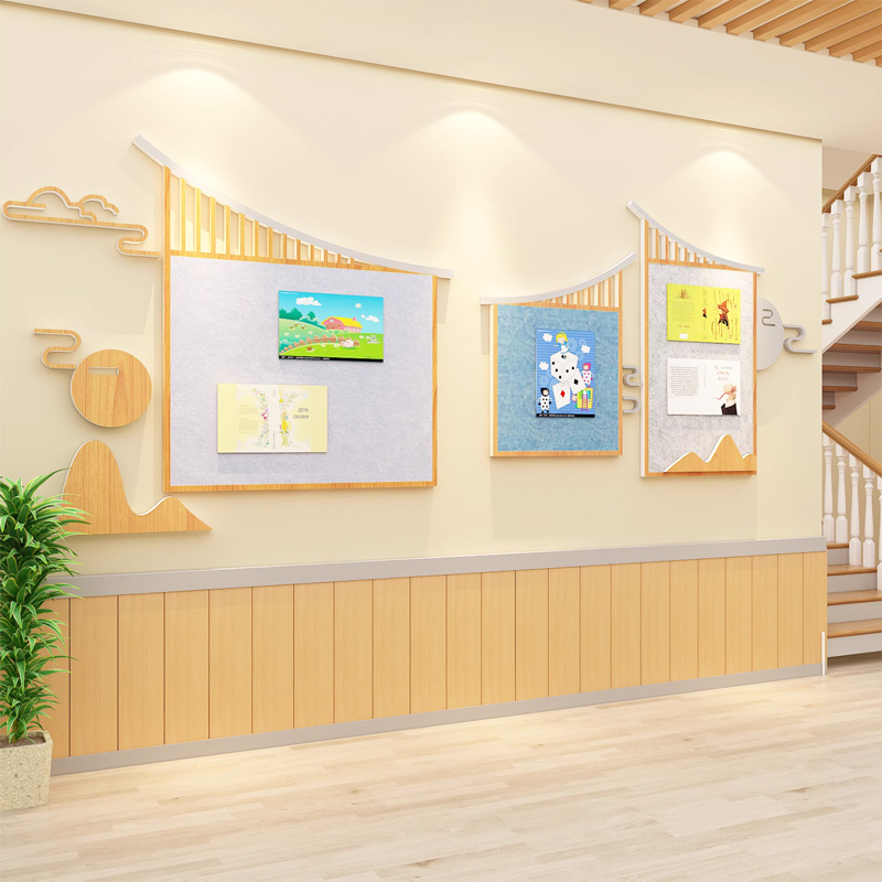 极速毛毡板幼儿园环创材料主题成品教室布L置墙面装饰走廊国风文