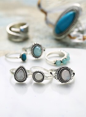 极速8pcs European Americtan retro fashion joint rings access