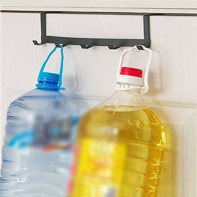 极速Hooks Over The Door 5 Hooks Home BIathroom Organizer Rac