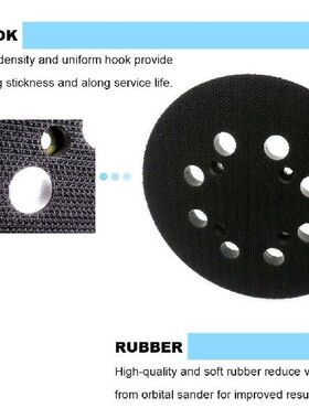 新品2pcsc For Sanding Pad 5Inch/125mm 8 Holes Hook And Loop