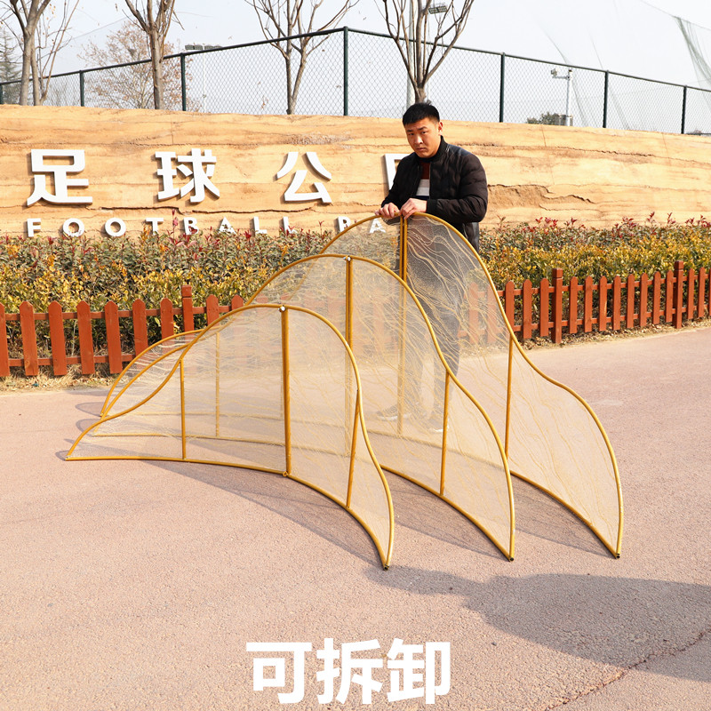 新品新款婚庆道具铁艺贴纱假山路引婚礼圆形T台装饰摆Z件舞台现场