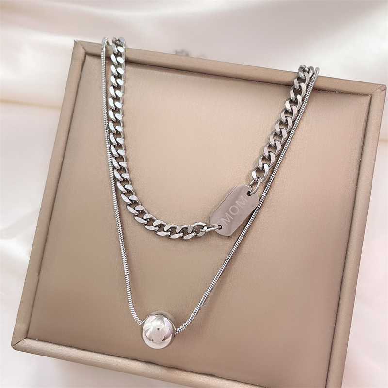 极速双层嘻哈钛钢卫衣项链女生轻奢毛C衣链2023年新款潮设计感小