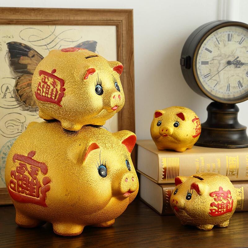 新品创意可爱摆件金猪存钱罐陶瓷摆件儿童L储蓄罐陶瓷招财猪猪储