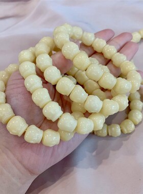 天然菩提根奶黄色蜜罐女款手链 奶黄色蜂蜜L罐手串 文玩盘玩绕指