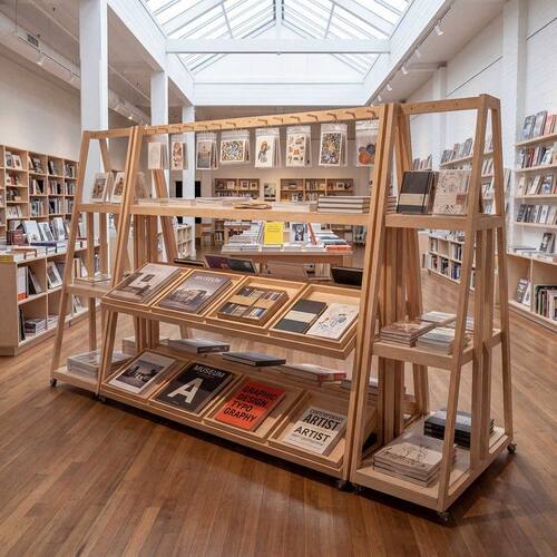 货柜大型展会文创店展示架展柜博物馆多功能原木风组合收纳陈列架