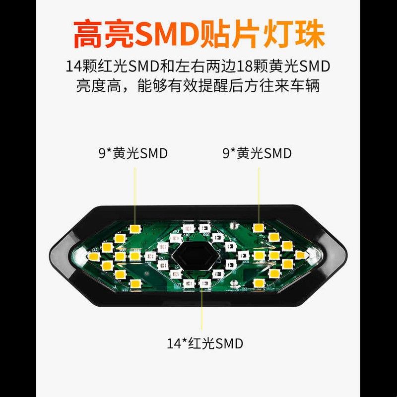 自行车转向灯USB充电自行车尾灯LED无线遥控转向灯警示灯骑行装备