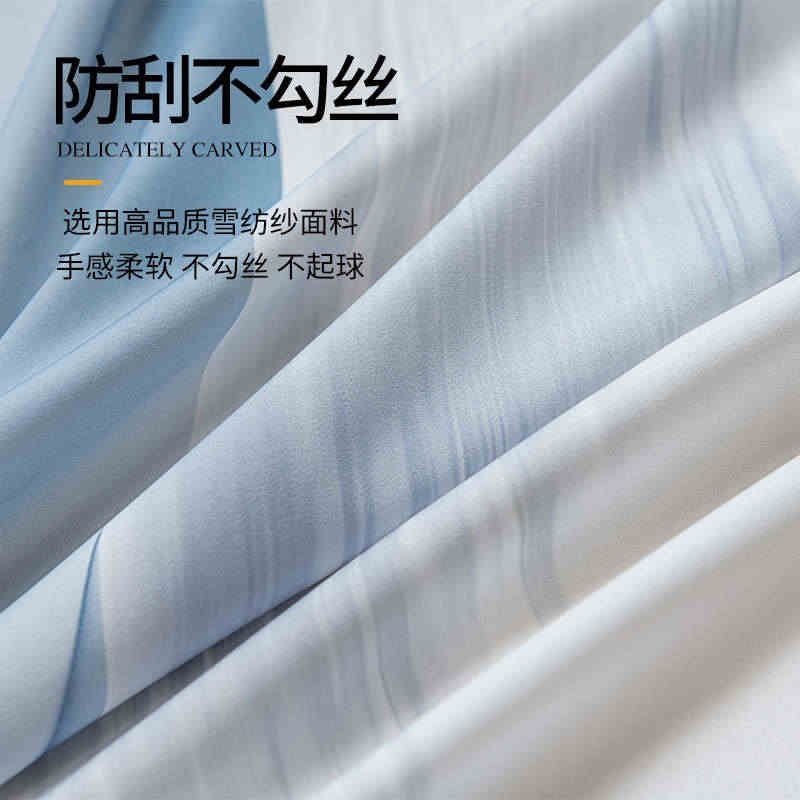 罗马杆窗帘整套新款中式山水画白纱帘透光不透人阳台卧室客厅窗纱图片