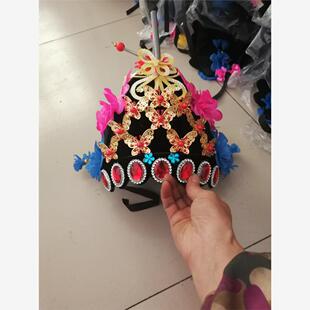 戏剧京剧青衣花旦头饰俏花旦包头头套媒婆小姐秧歌古装表演头饰