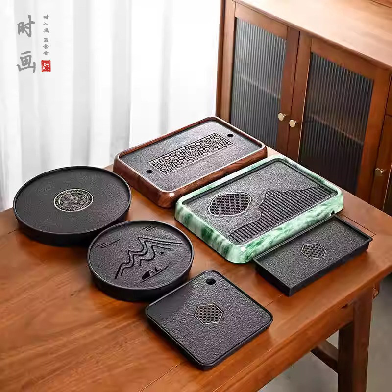 中式密胺茶盘家用仿石茶台泡茶台茶托盘储水排水盘便携品茗茶器,餐饮具,茶盘,淘宝优惠券,粉丝福利购,淘宝优惠卷