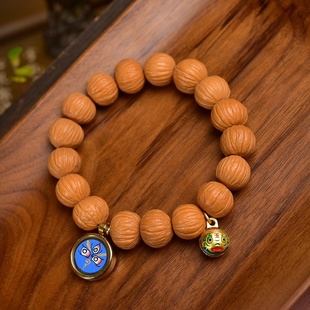 精品猴头无修原皮原色水晶凤羽南瓜桩核桃佛珠手串礼物男士生日