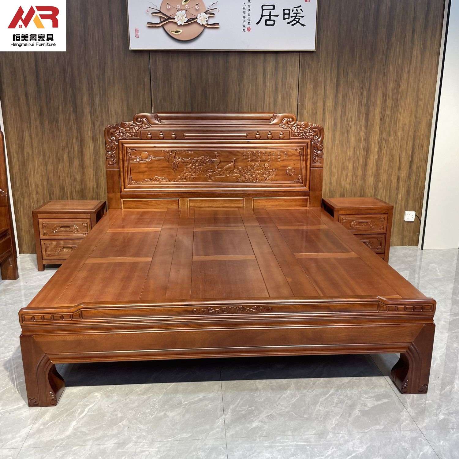 花梨实木床全榫卯结构1.8双人床雕花1.5米卧室明清古典主卧仿古床