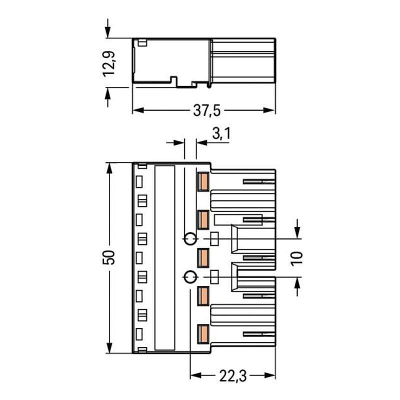 wago770-105快接插连接器免螺丝操作适用照明灯具接线端子 分线器