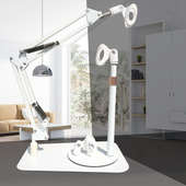 麦克风话筒落地支架白色加粗桌面电容麦户外金属通用支架防震架新